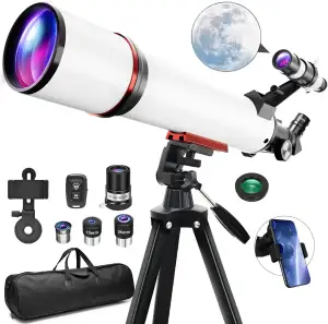 Coolifepro Teleskop, Teleskop Astronomie für Kinder & Anfänger, 90mm Aperture, 7